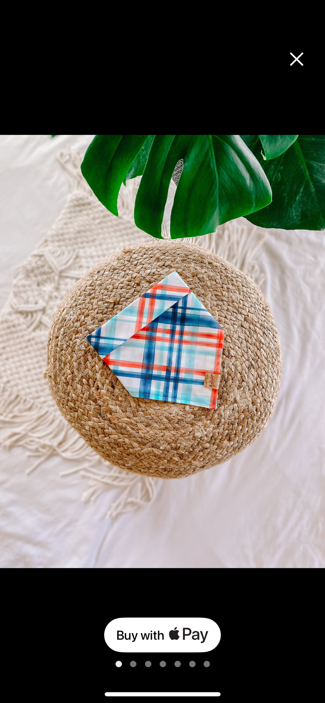 Patriotic Plaid Snap-On Bandana